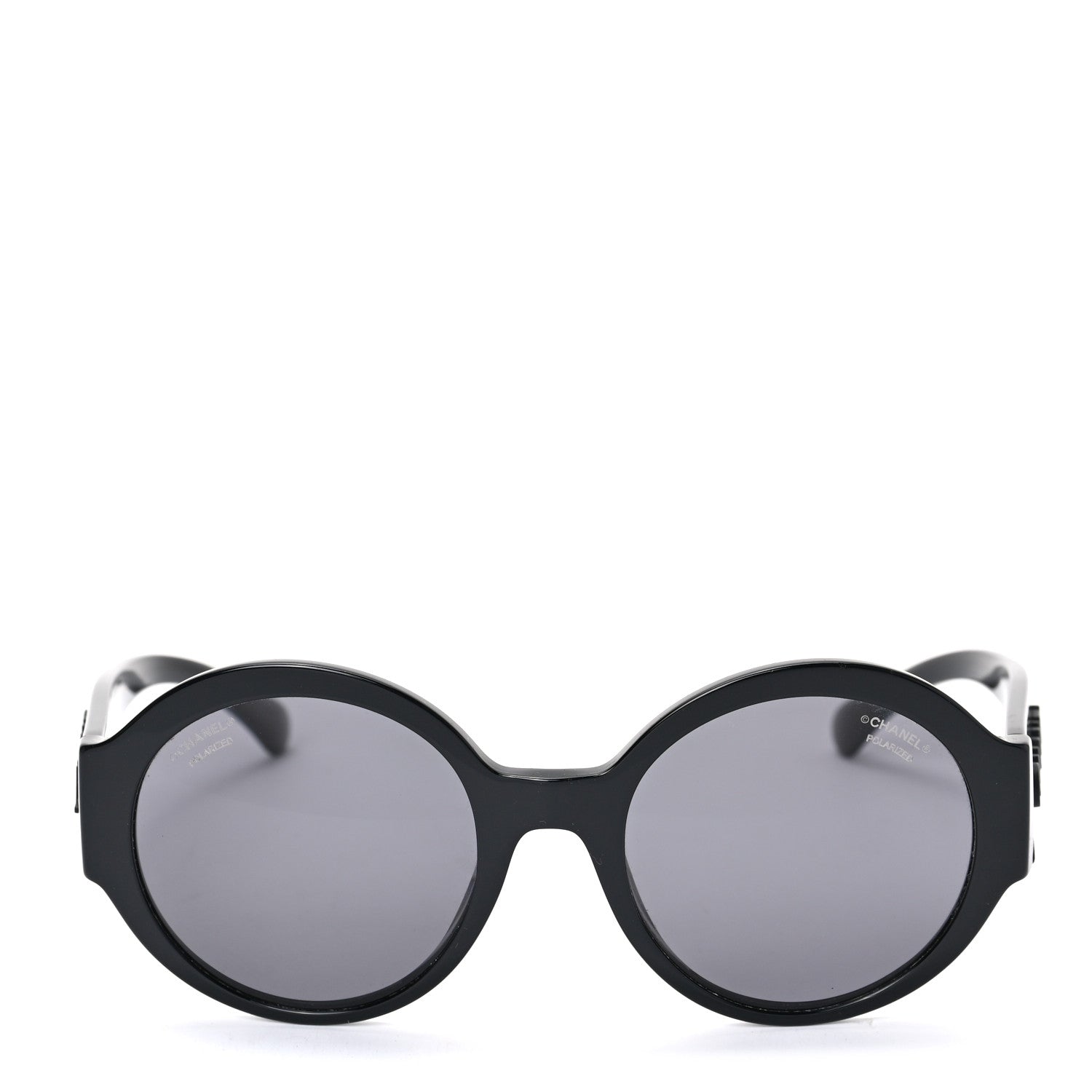 Chanel Acetate Polarized Round Sunglasses 5410 Black 2 of 7