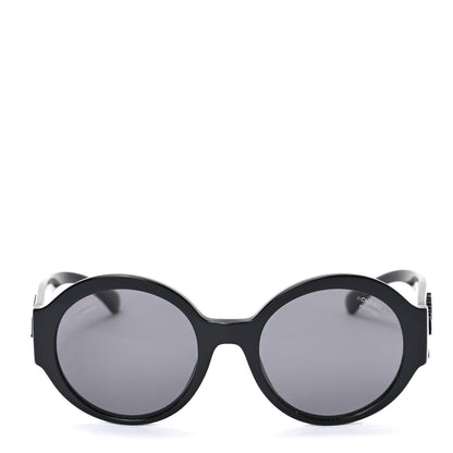 Chanel Acetate Polarized Round Sunglasses 5410 Black 2 of 7