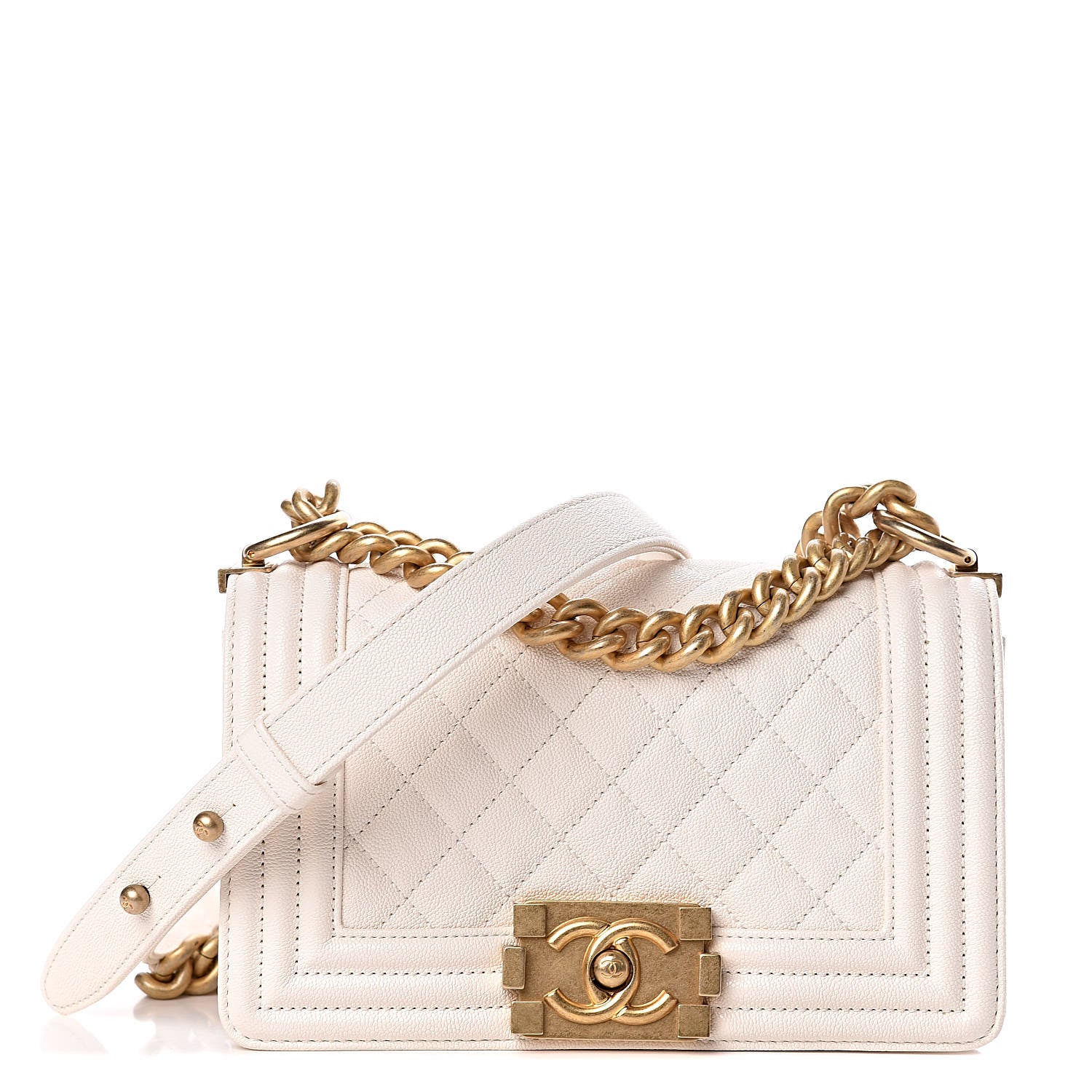 Chanel Caviar Quilted Small Boy Flap Ivory 1 of 12
