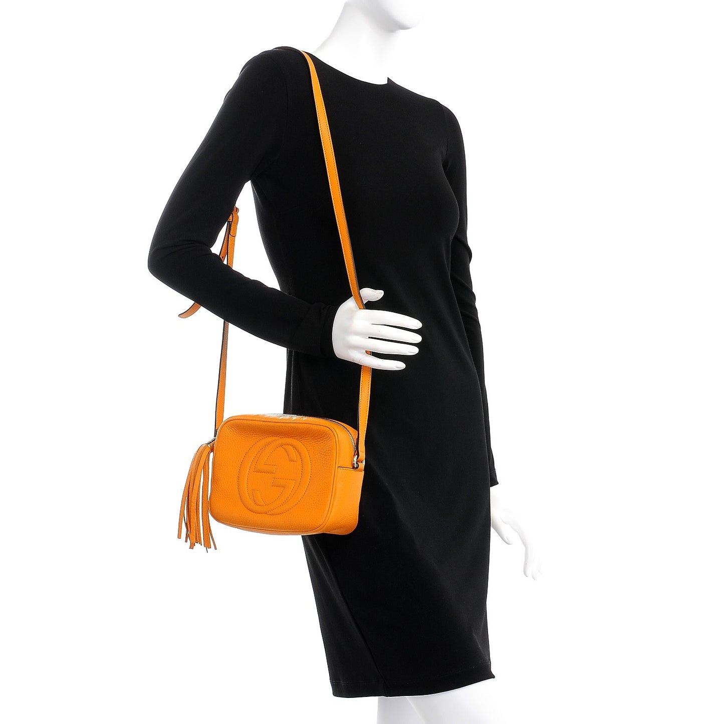 Pebbled Calfskin Small Soho Disco Bag Curcuma