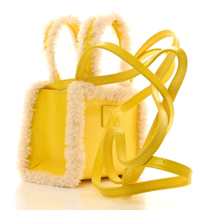 Telfar X UGG Crinkle Patent Shearling Small Shopping Bag Taxi 2 of 10