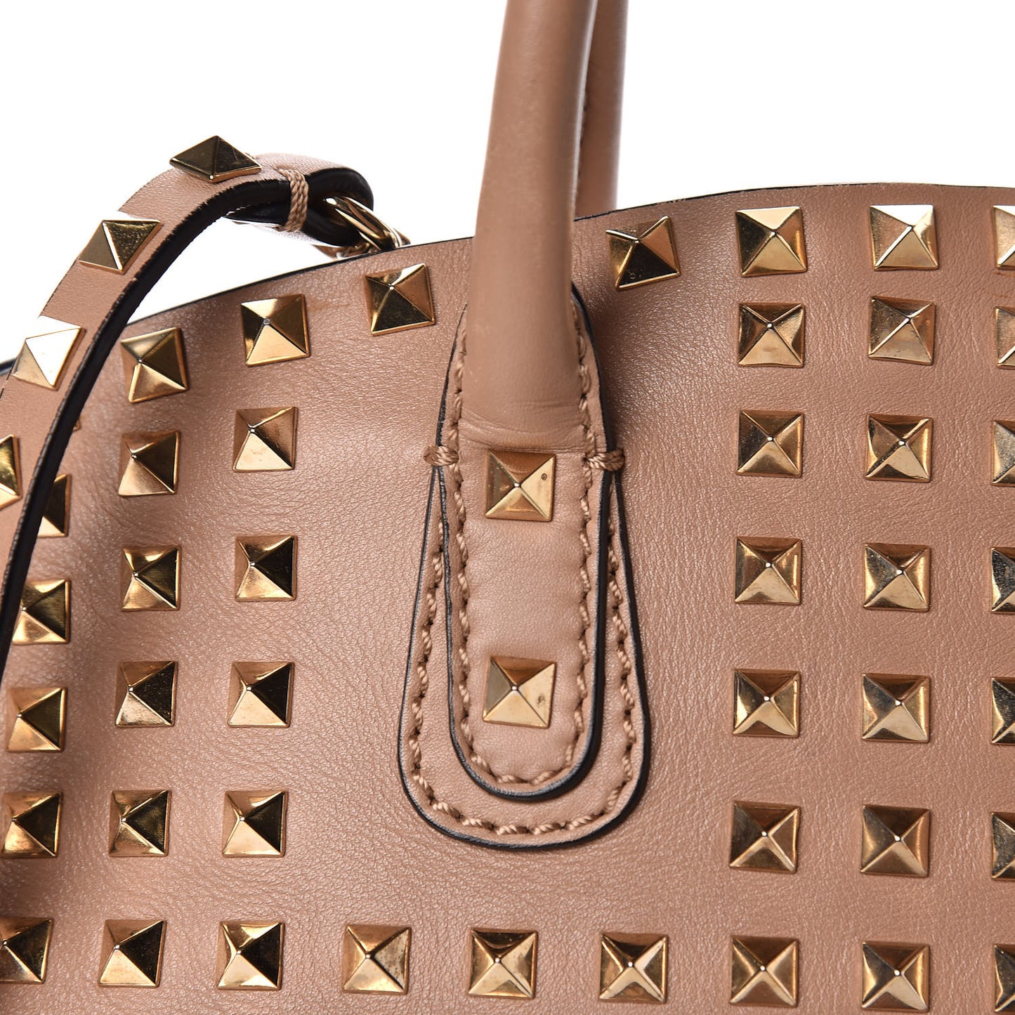 Vitello Rockstud All Over Dome Shopper Taupe
