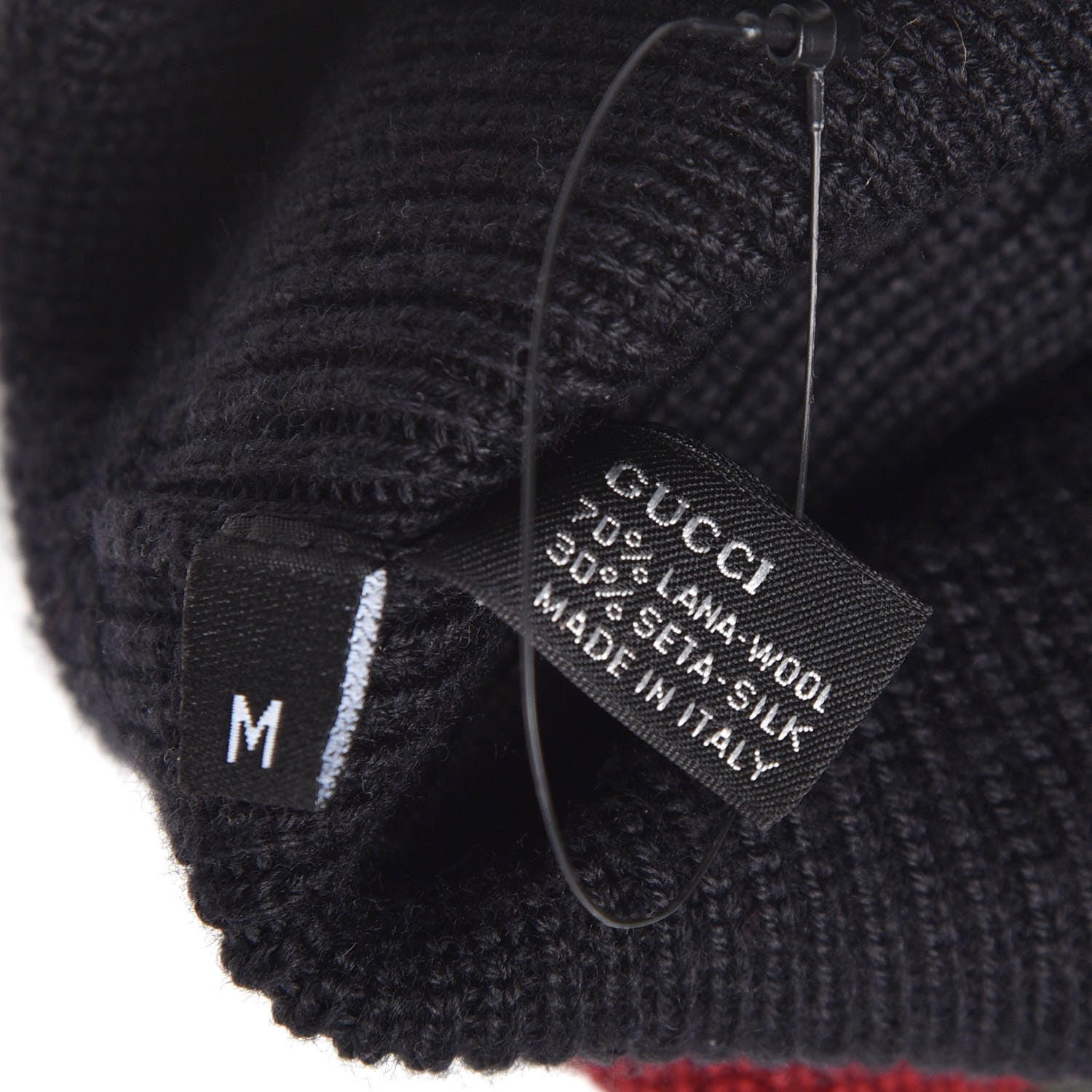 Gucci Wool Silk Web Beanie Hat M Black 4 of 5