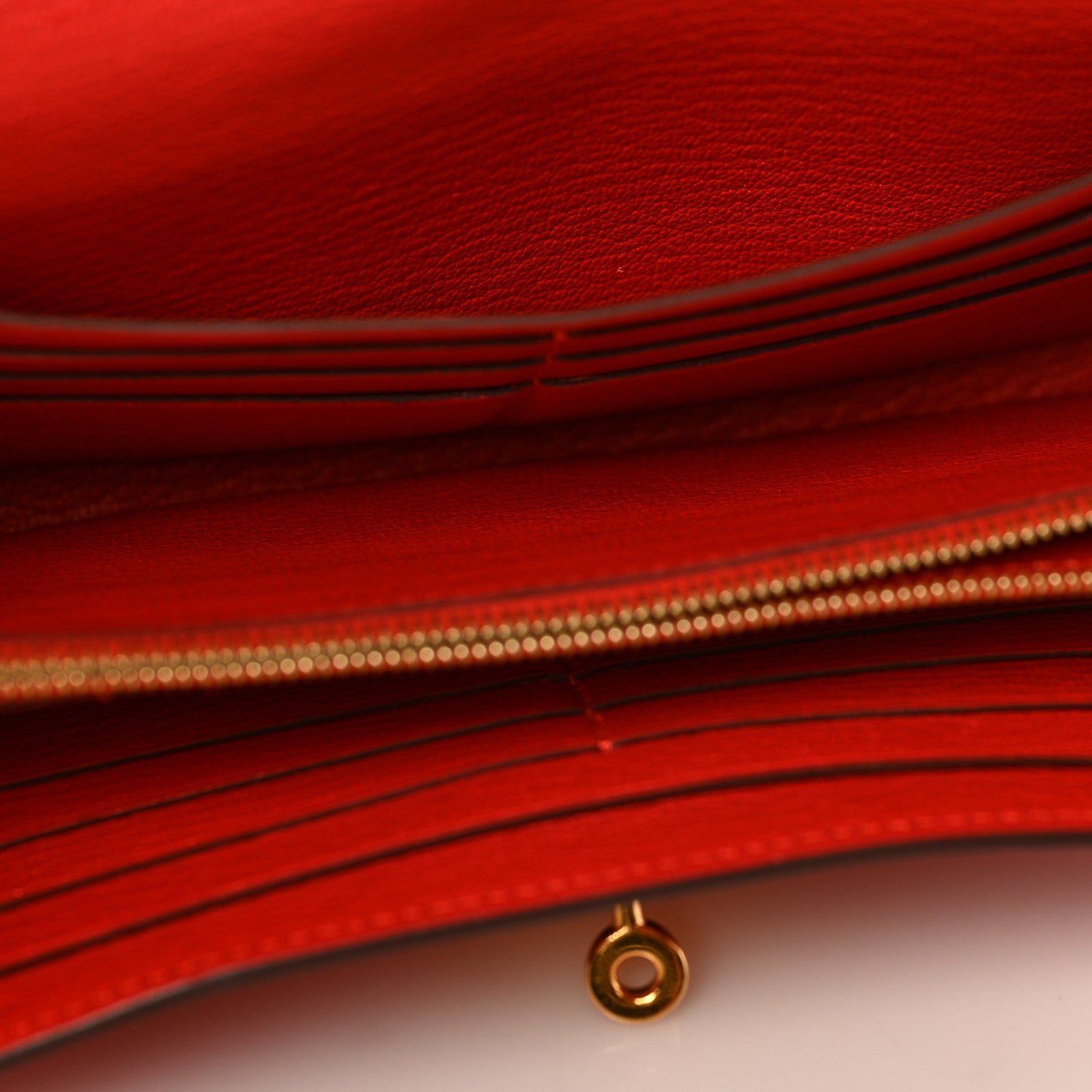 Hermes Chevre Mysore Kelly Longue Wallet Rouge Tomate 5 of 7