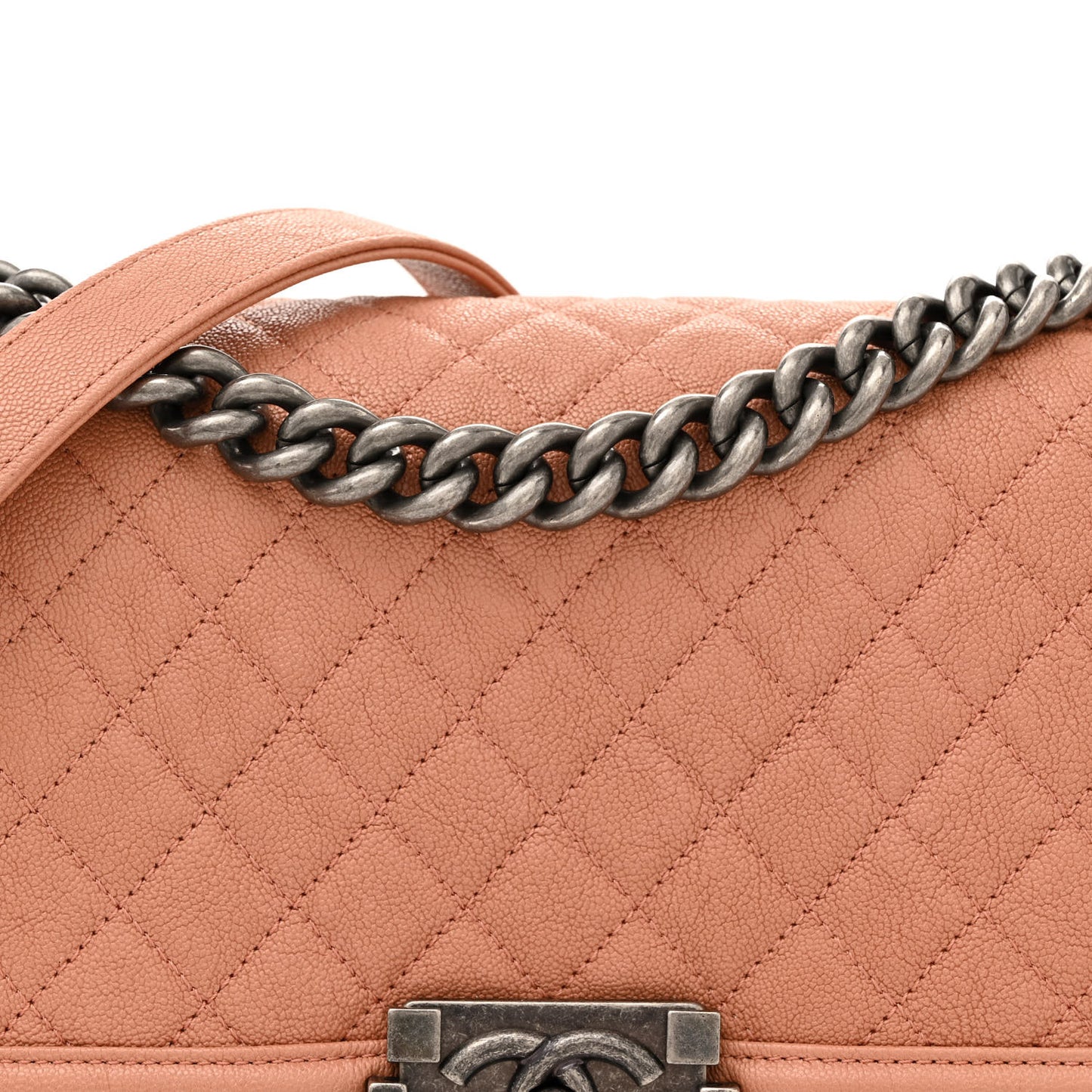 Caviar Quilted Medium Boy Flap Pink