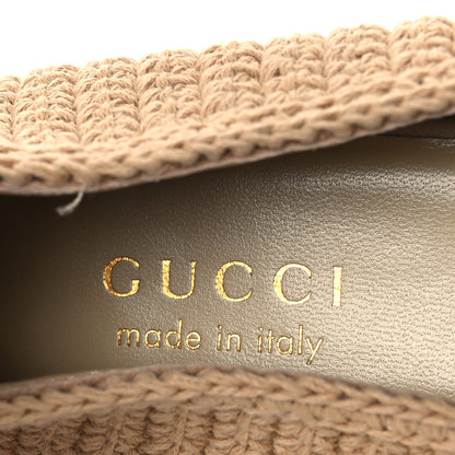 Gucci Cotton Crochet Nappa Camargue GG Ballerina Flats 38.5 Ecru Sand Storm 9 of 11