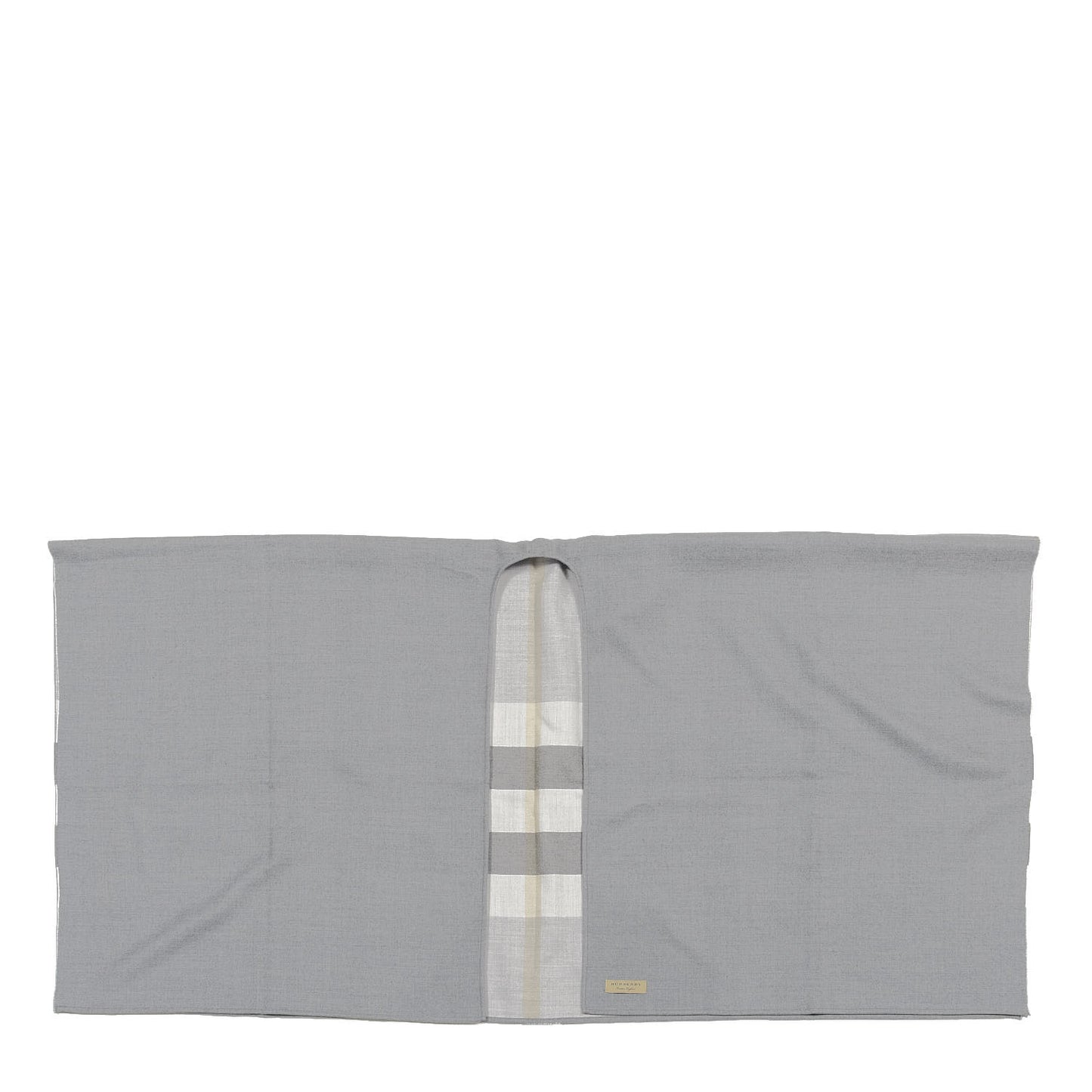 Wool Solid to Check Charlotte Cape Scarf Light Grey