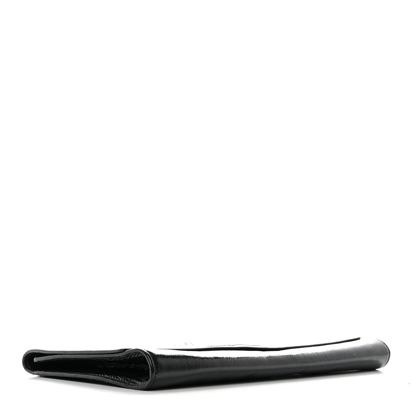 Textured Patent Monogram Large Belle De Jour Clutch Black