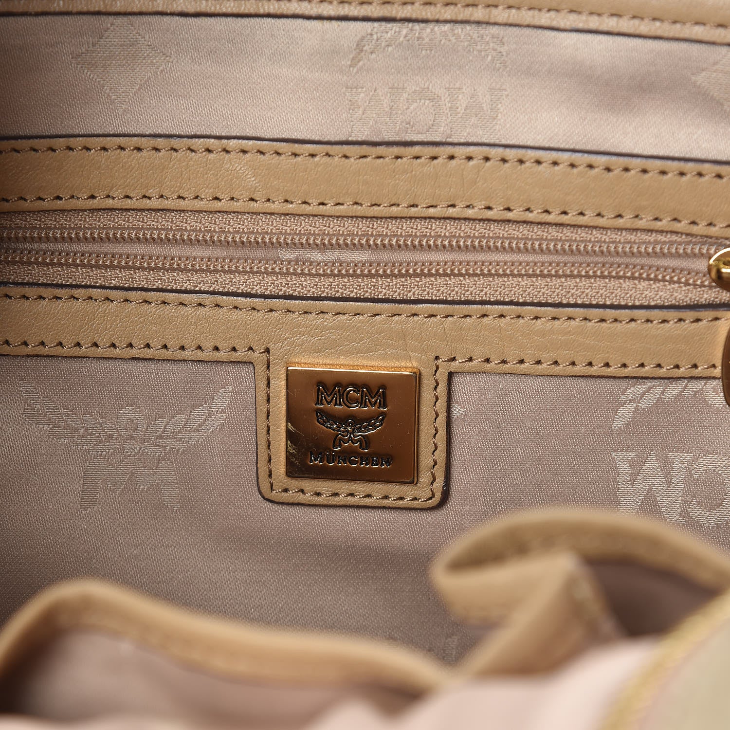 MCM Visetos Studded Small Stark Backpack Beige 6 of 11