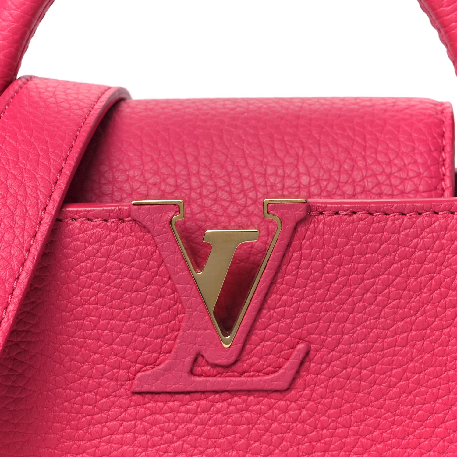 Louis Vuitton Rattan Taurillon Capucines Mini Magenta 7 of 10