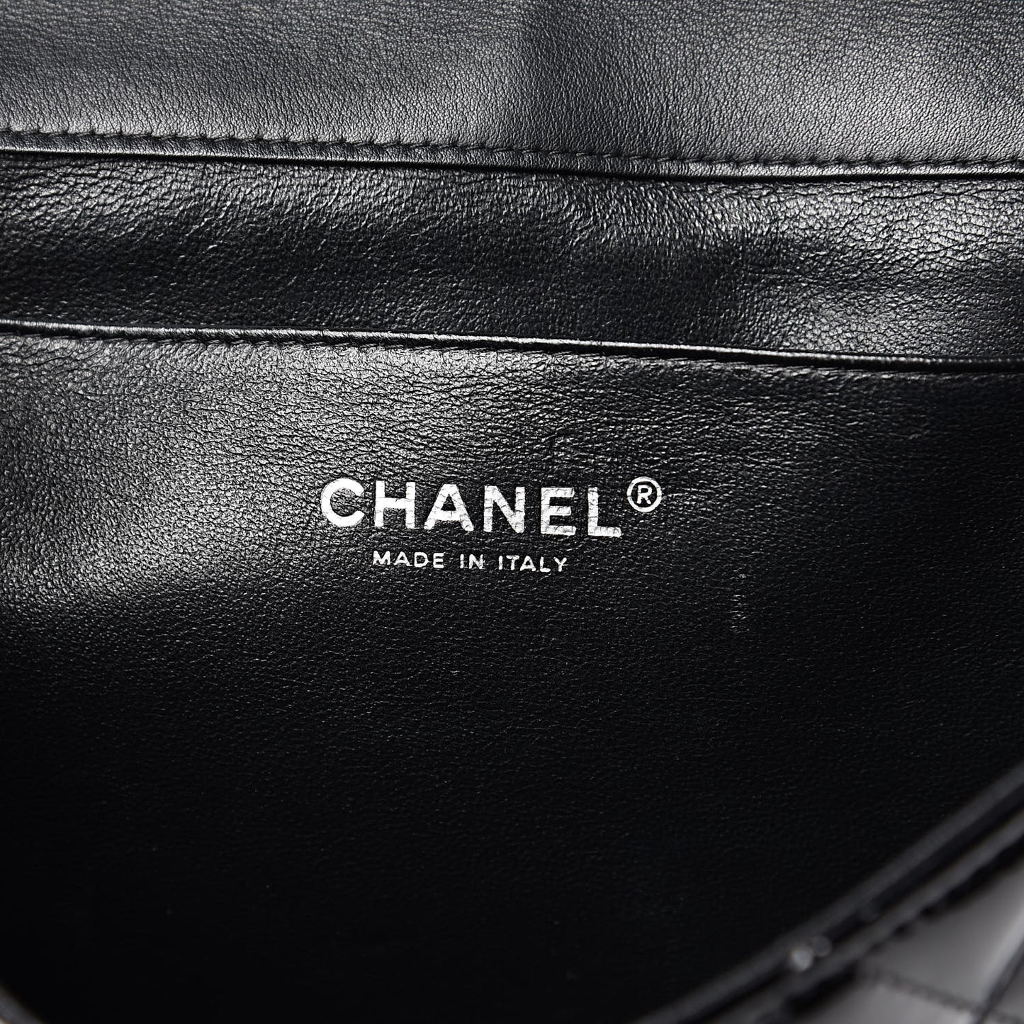 Patent Quilted Clutch with Chain Flap Black