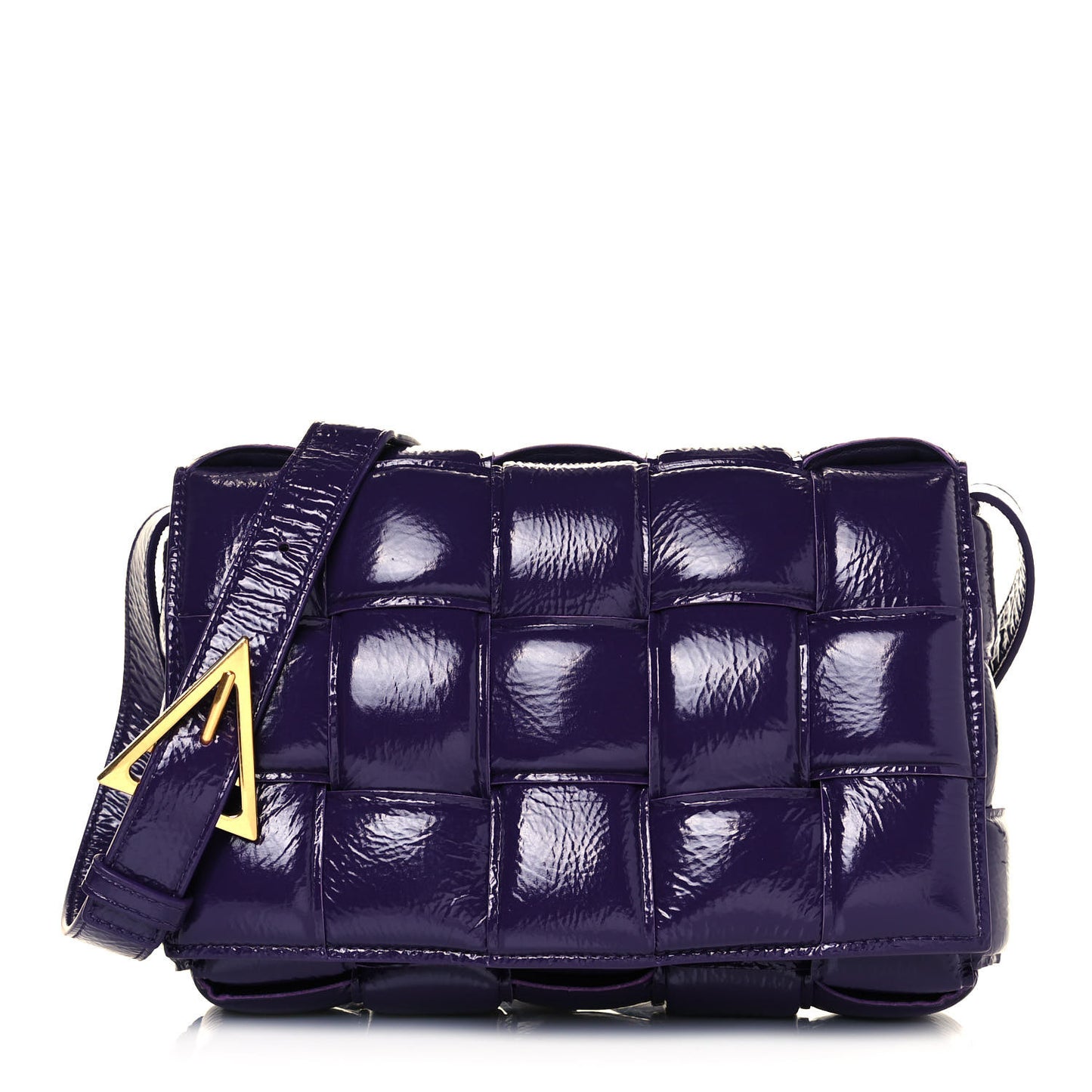Textured Deerskin Maxi Intrecciato Padded Cassette Crossbody Bag Raisin