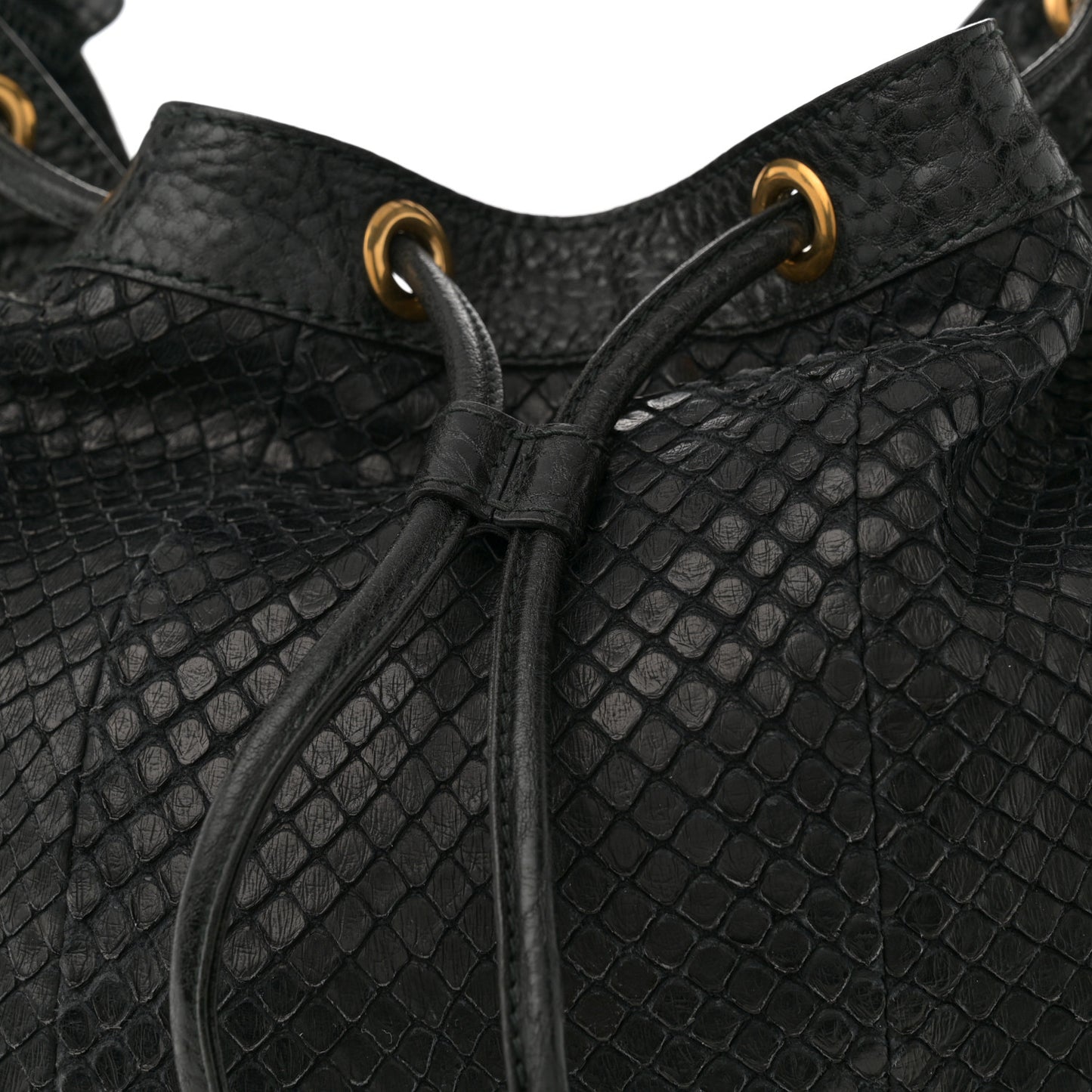 Snakeskin Medium Interlocking Icon Shoulder Bag Black