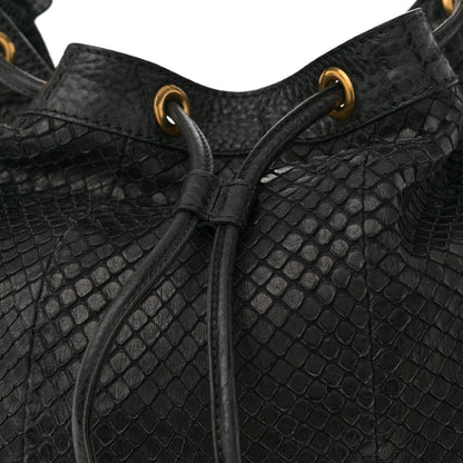 Gucci Snakeskin Medium Interlocking Icon Shoulder Bag Black 8 of 13