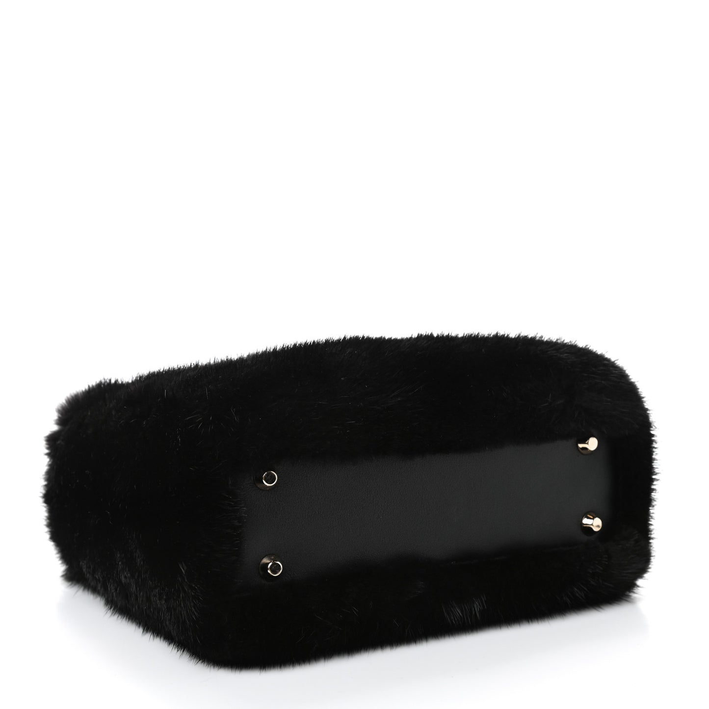 Mink Fur Mini Lady Dior Black