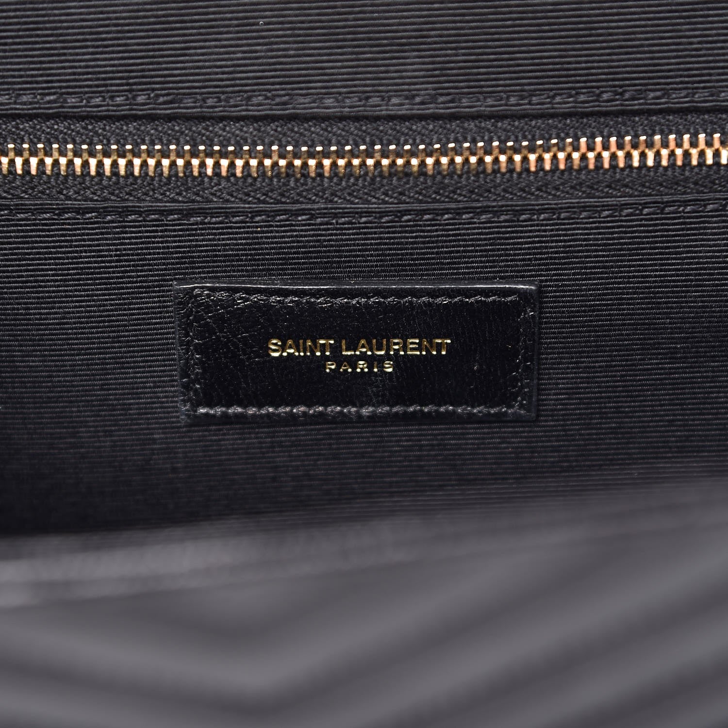 Saint Laurent Grain De Poudre Matelasse Chevron Large Monogram Satchel Black 7 of 13