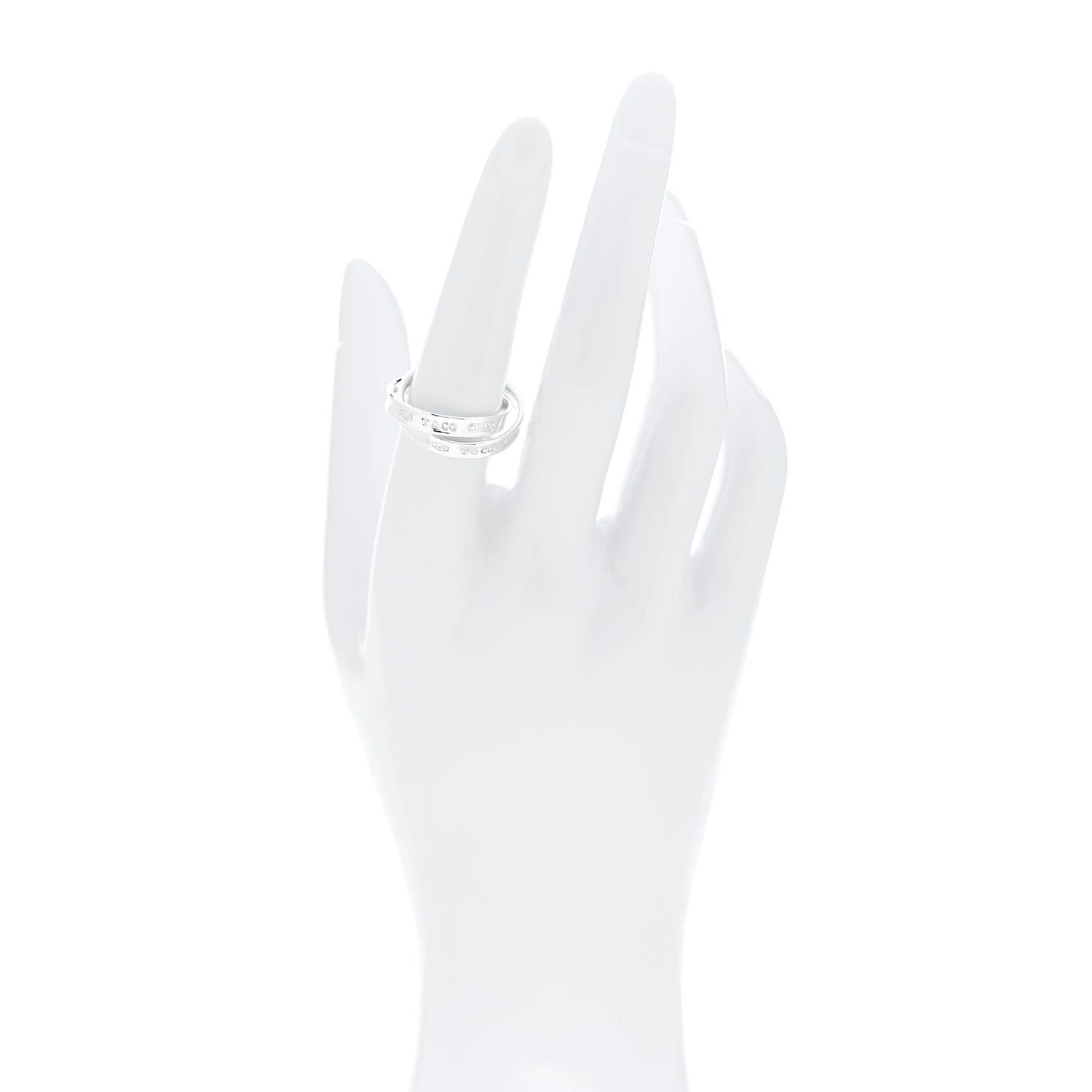 Tiffany Sterling Silver 1837 Interlocking Circles Ring 54 7 2 of 4