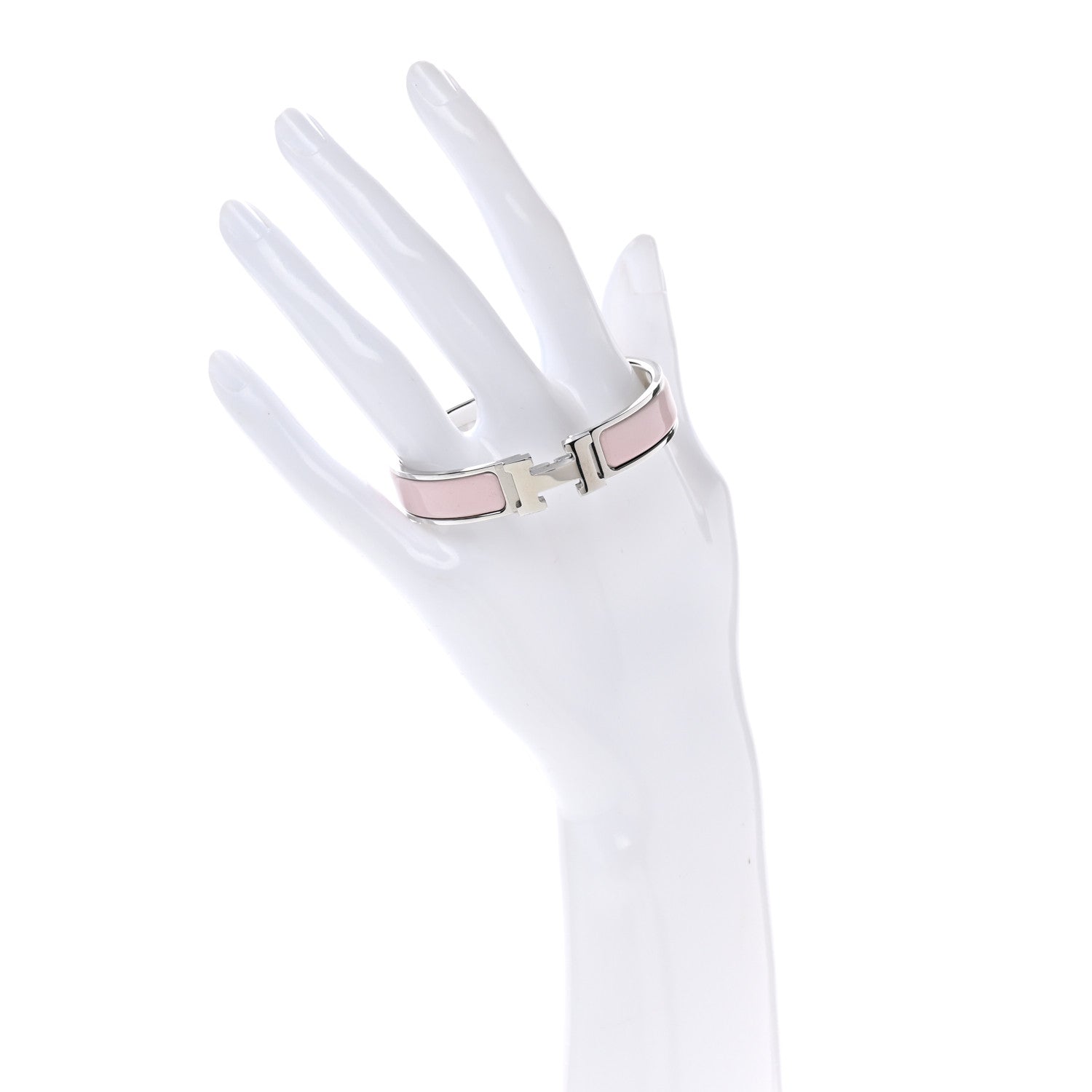 Hermes Enamel Narrow Clic Clac H Bracelet PM Rose Candeur 2 of 4