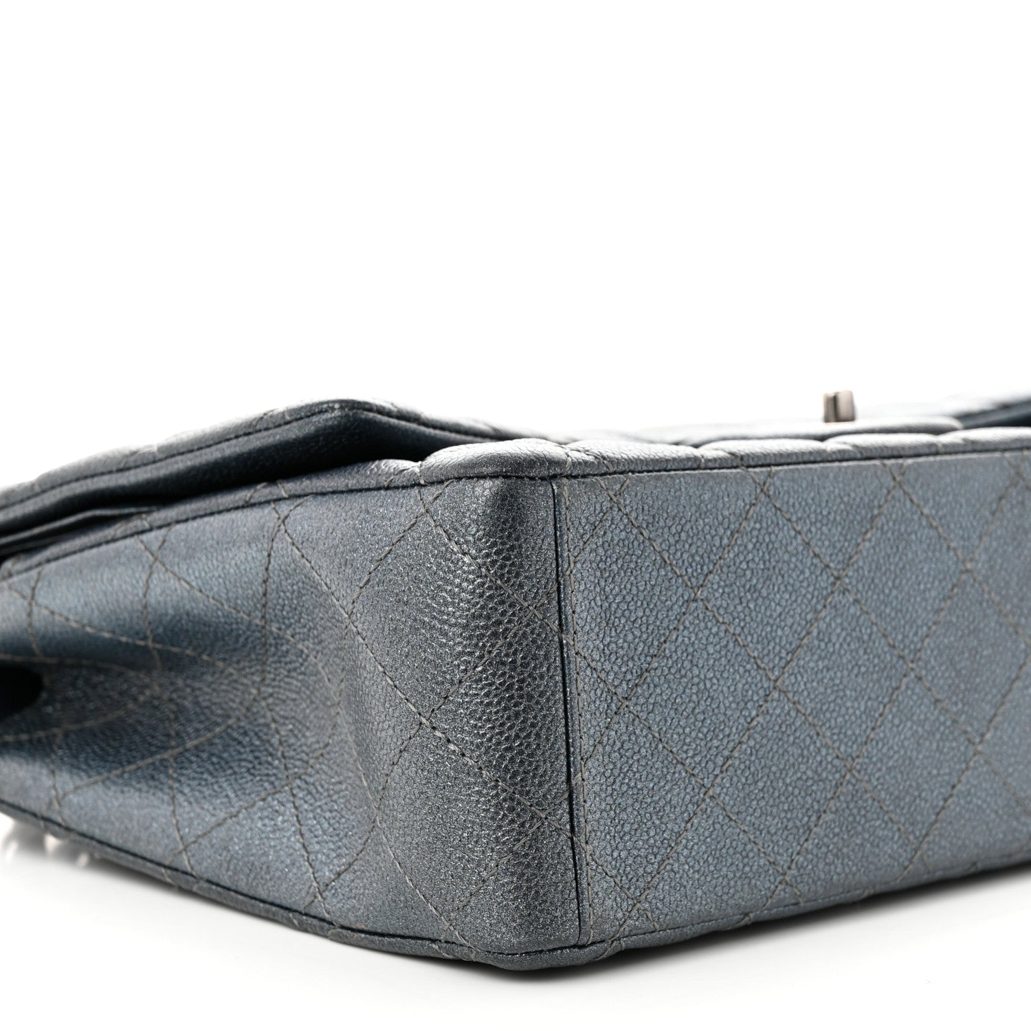 Chanel Metallic Caviar Quilted Maxi Double Flap Charcoal 9 of 10