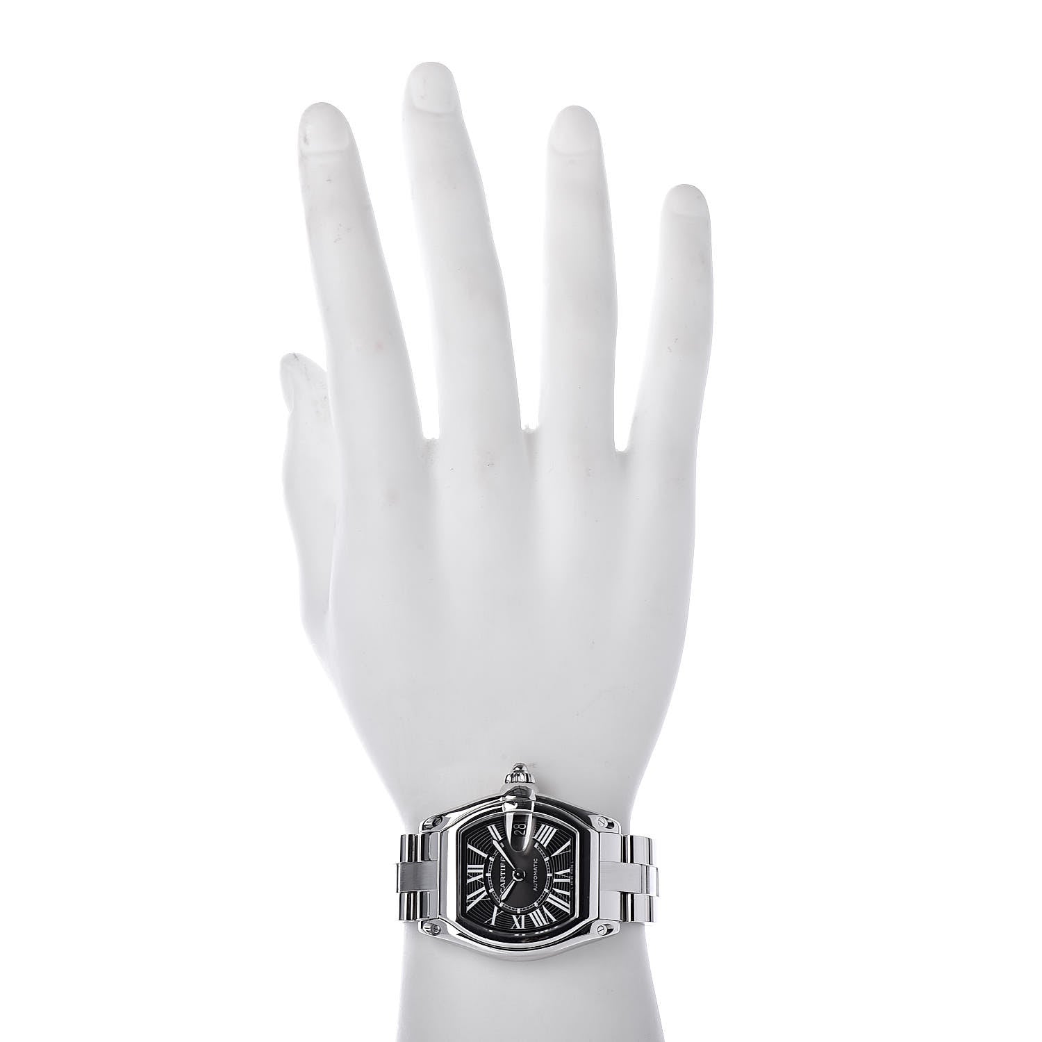 Cartier Stainless Steel 37mm Roadster Automatic Watch Black 2 of 7