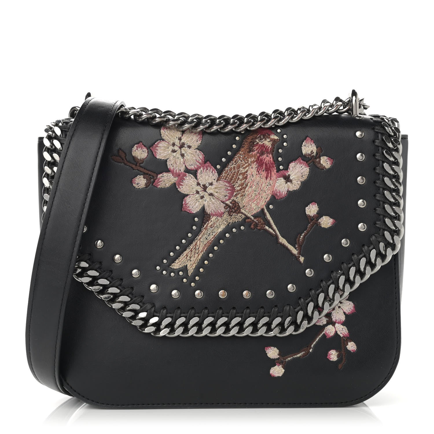 Stella McCartney Eco Alter Nappa Medium Falabella Box Bird Shoulder Bag Black 1 of 13