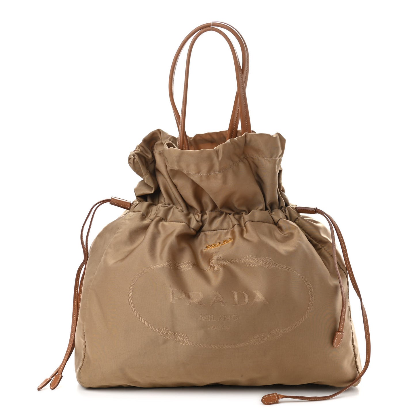 Tessuto Nylon Logo Drawstring Bucket Bag