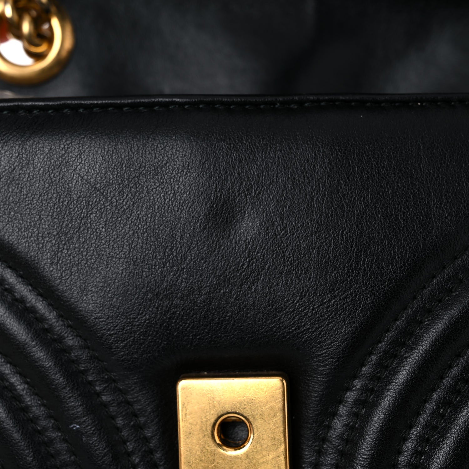 Gucci Calfskin Matelasse Mini GG Marmont Shoulder Bag Black 17 of 25