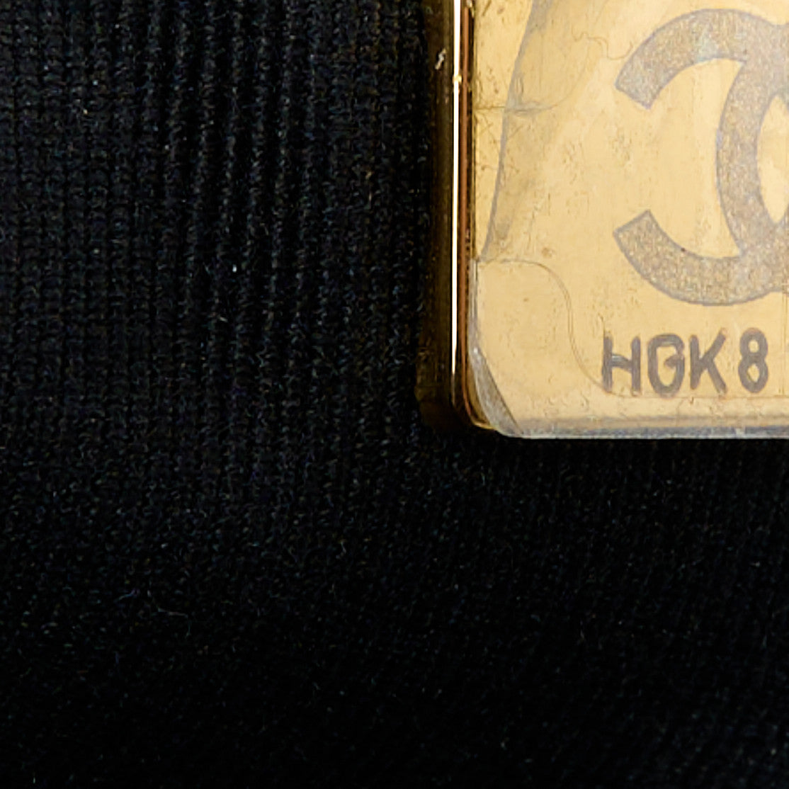 Chanel Lambskin Quilted Logo Flap With Handle Black 8 of 12