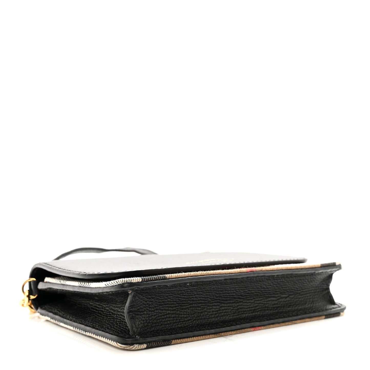 Derby Calfskin House Check Wallet On Chain Black