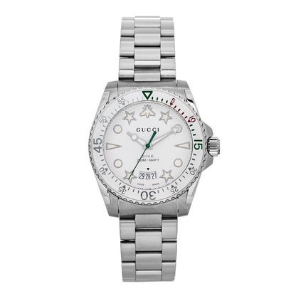 Gucci Stainless Steel 40mm Dive Quartz Watch White 1 of 5