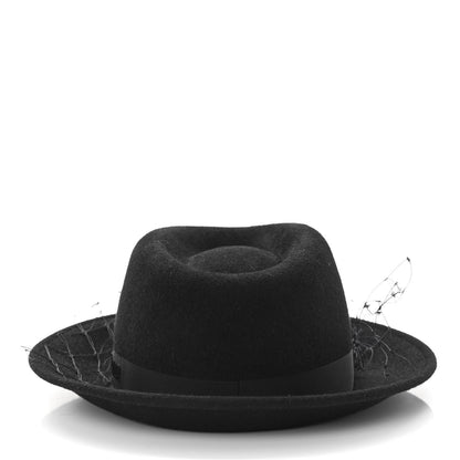 Christian Dior Rabbit Felt Veil Hat 57 Black 4 of 8
