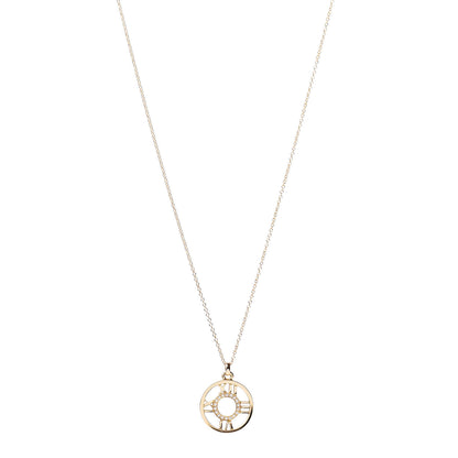 Tiffany 18K Yellow Gold Diamond Small Atlas Open Pendant Necklace 1 of 6