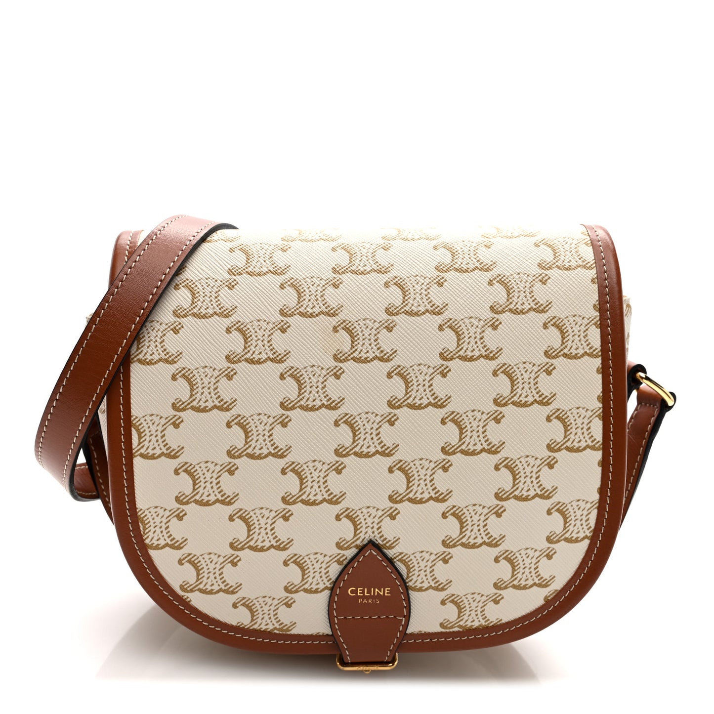 Triomphe Canvas Medium Folco Bag White