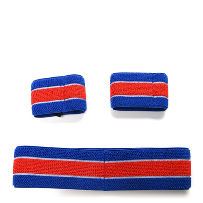 Gucci Cotton Logo Headband and Wrist Set M Blue Orange 3 of 6