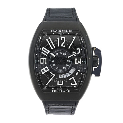 Franck Muller PVD Titanium Calfskin 45mm Vanguard Fullback Automatic Watch Black V45SCDTLCK 1 of 5