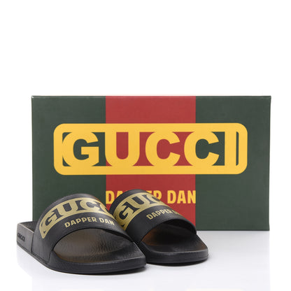 Gucci X DAPPER DAN Rubber Mens Slide Sandals 10 Black 7 of 7