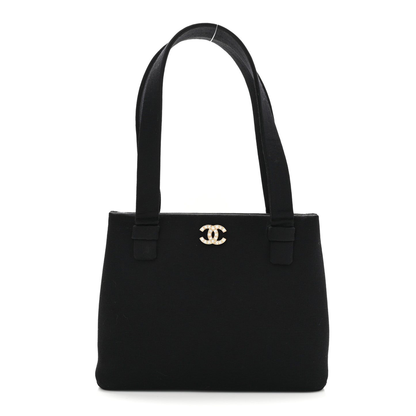 Grosgrain Crystal CC Evening Bag Black