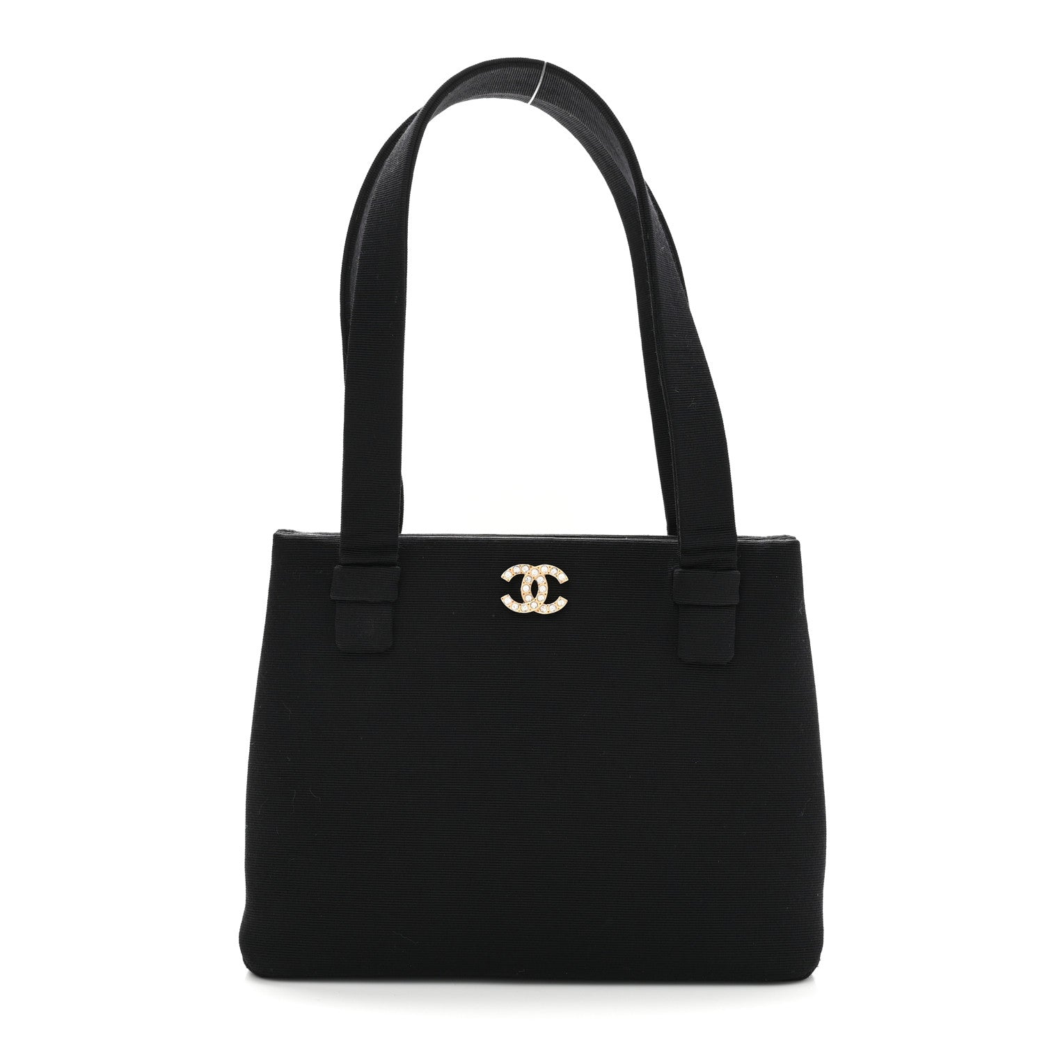 Chanel Grosgrain Crystal CC Evening Bag Black 1 of 10