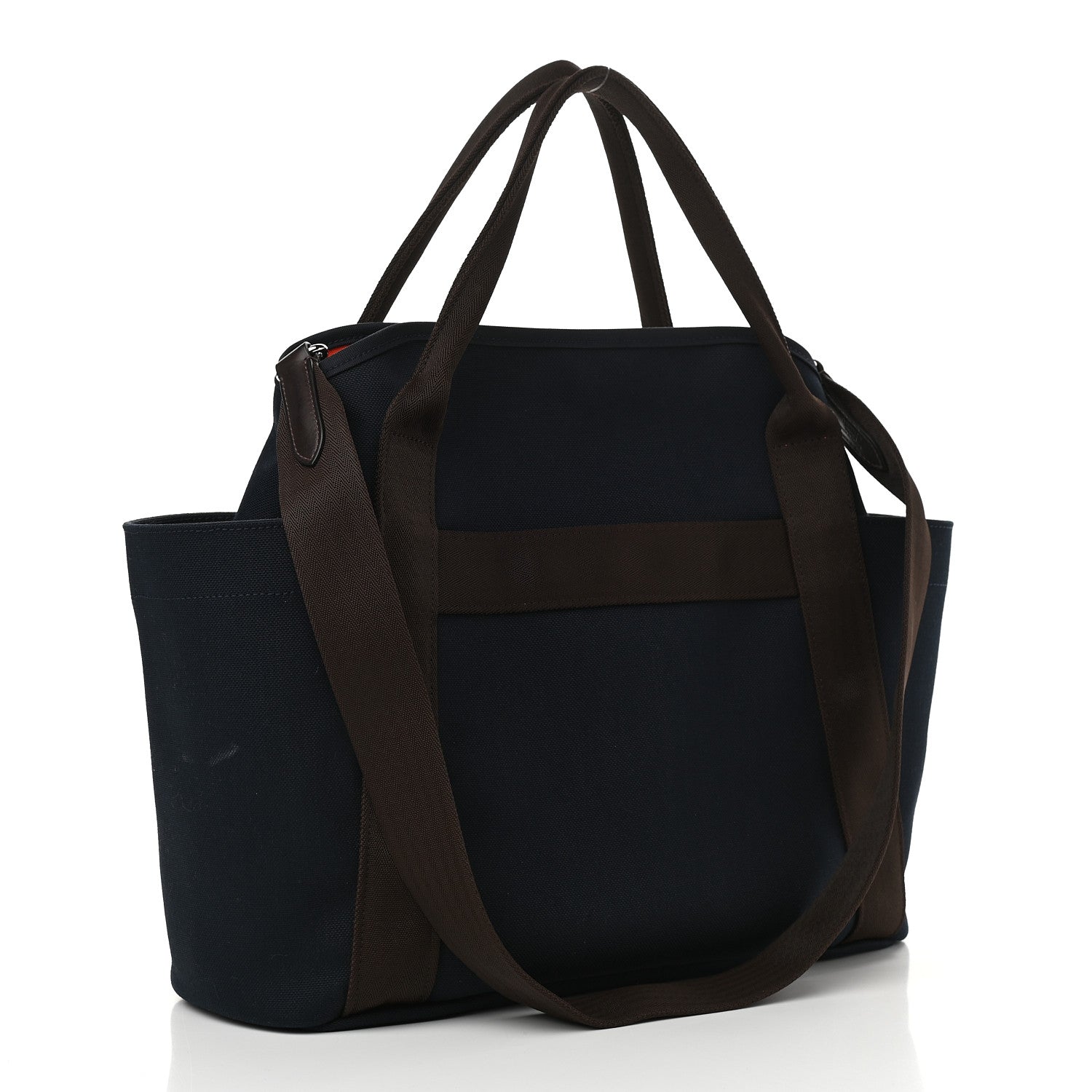 Hermes Toile Sac De Pansage Groom Bleu Navy Feu 3 of 12