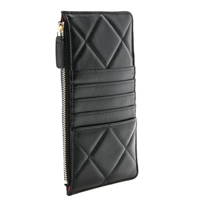 Chanel Goatskin Quilted Chanel 19 Flat Wallet Pouch Black 6 of 14