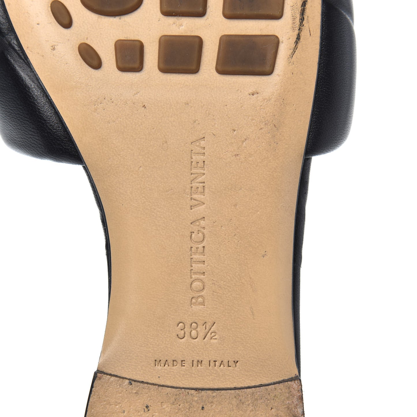 Nappa Quilted Rubber Lido Flat Sandals 38.5 Black