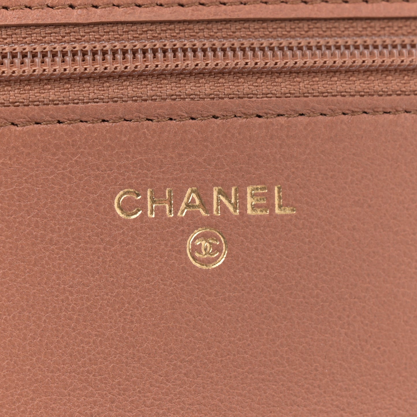 Lambskin Quilted Chanel 19 Wallet On Chain WOC Brown
