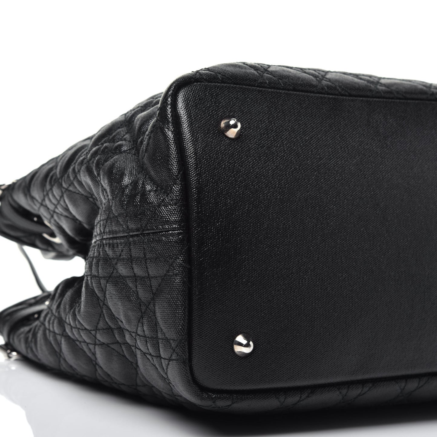 Coated Canvas Cannage Medium Panarea Tote Black
