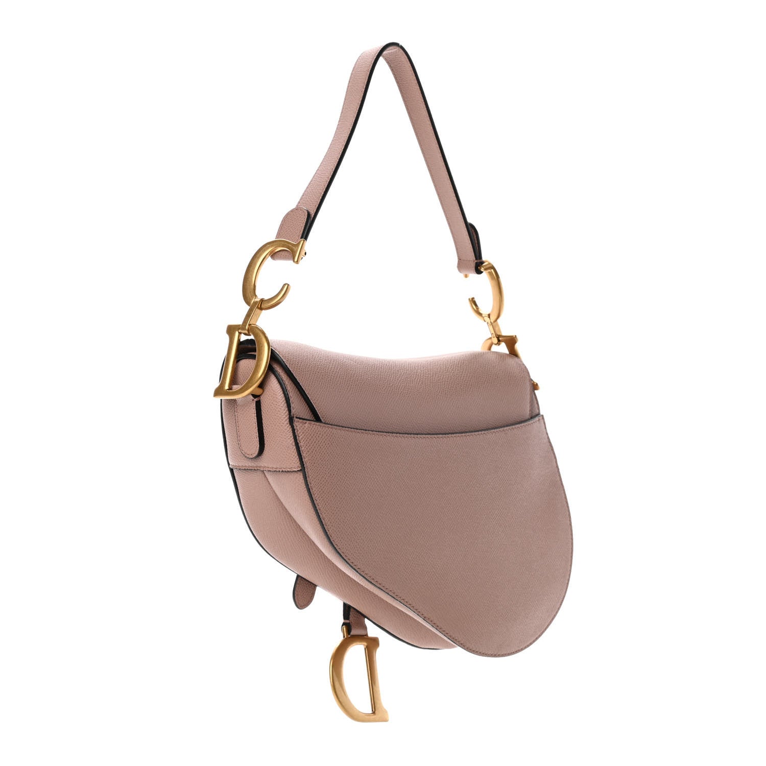 Christian Dior Grained Calfskin Mini Saddle Bag Light Pink 2 of 4