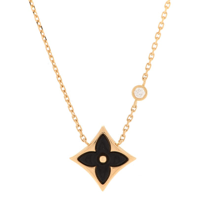 Louis Vuitton 18K Yellow Gold Diamond Black Onyx Color Blossom BB Star Pendant Necklace 4 of 7