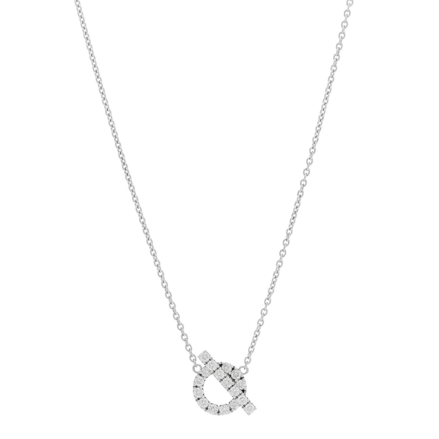 18K White Gold Diamond Finesse Pendant Necklace