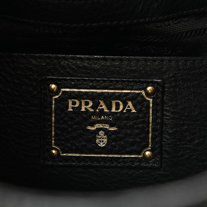 Prada Vitello Daino Side Pocket Hobo Black 6 of 10