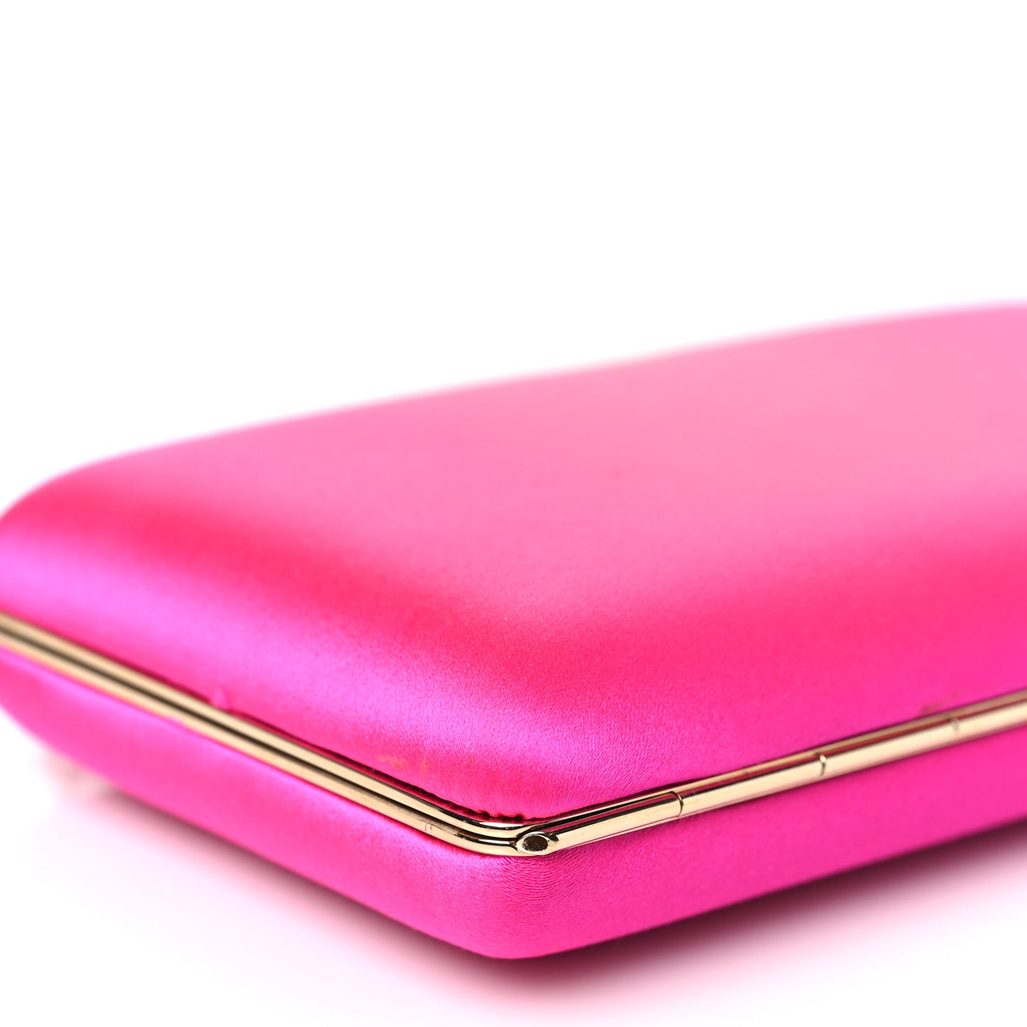 Satin Crystal Clemmie Clutch Fuchsia