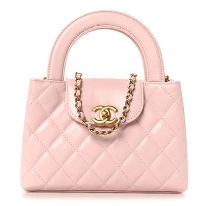 Chanel Shiny Aged Calfskin Quilted Nano Kelly Shopper Light Pink 1 of 11