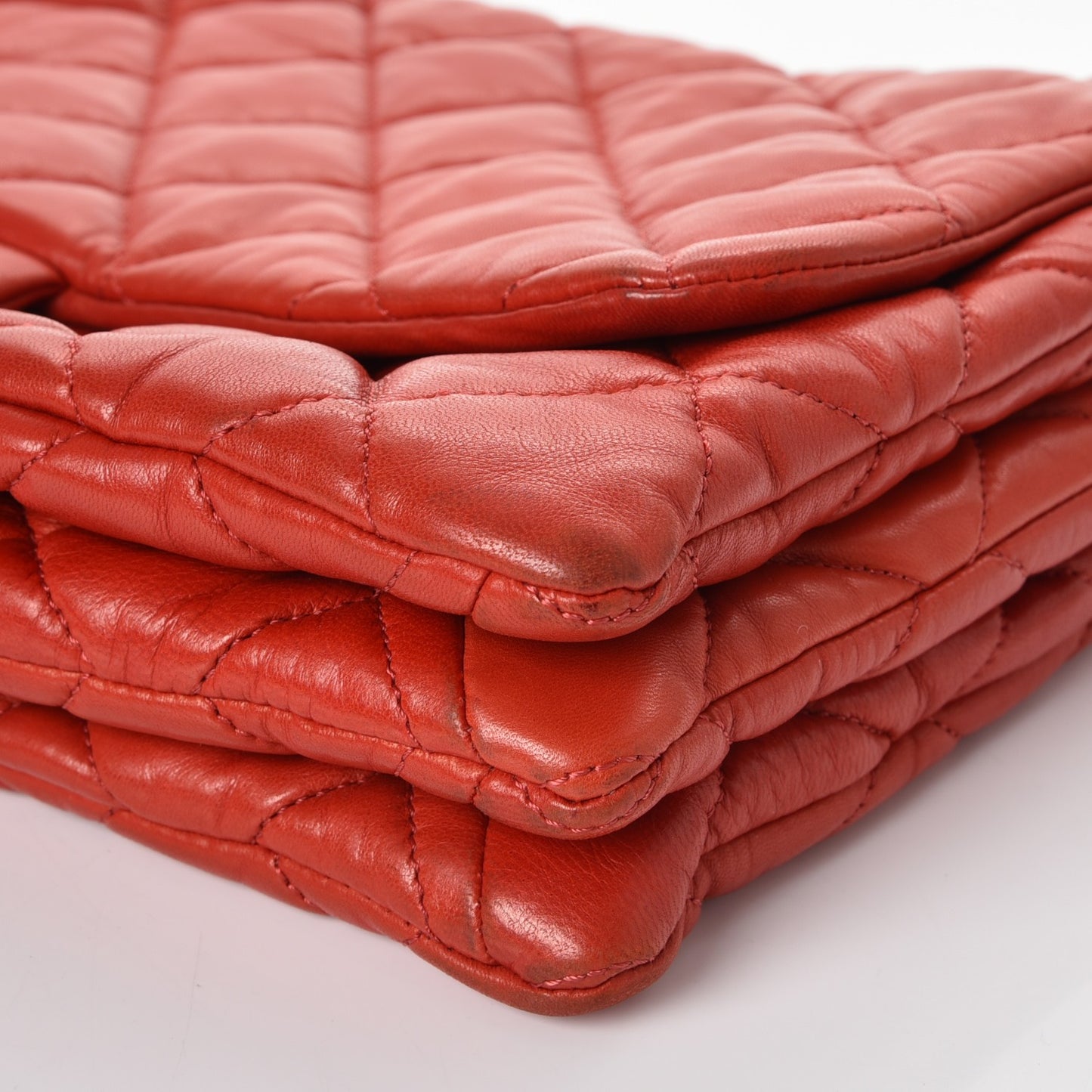 Lambskin Quilted 3 Maxi Flap Bag Red